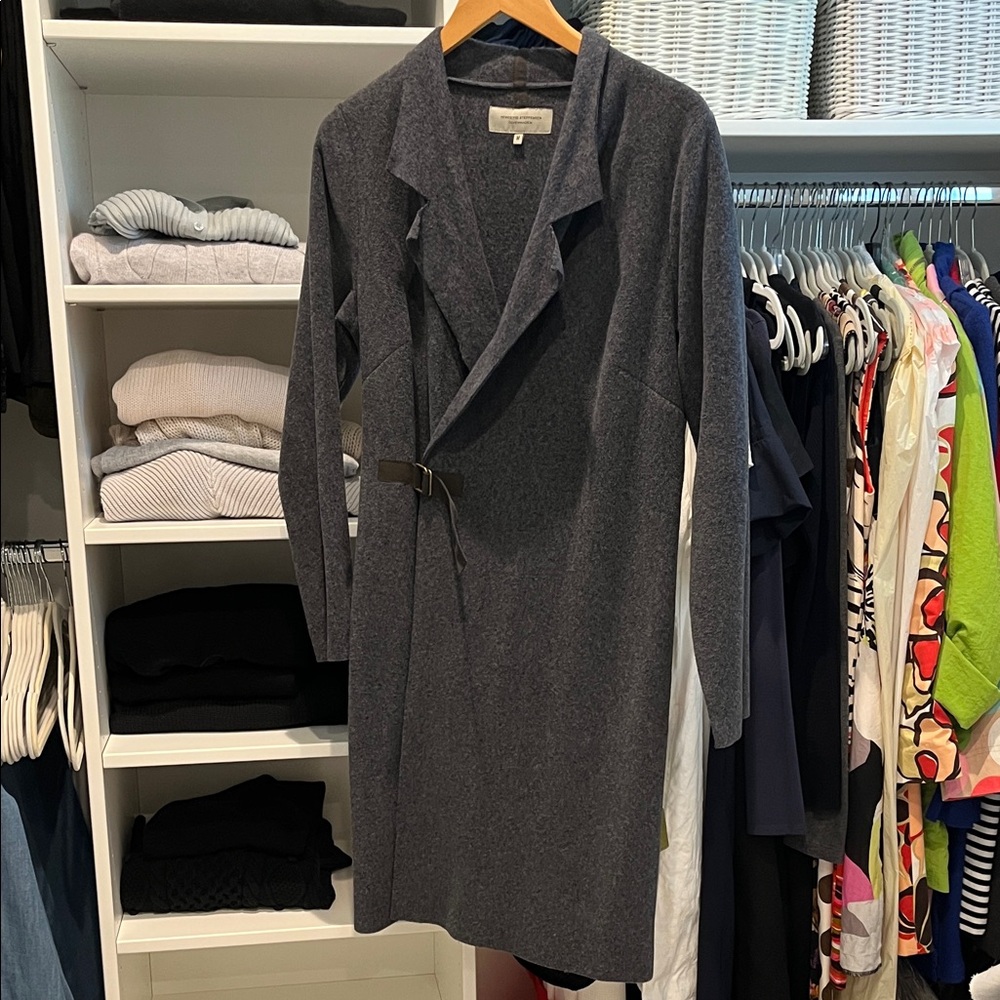 Chic Charcoal Long Sleeve Women's Dress
